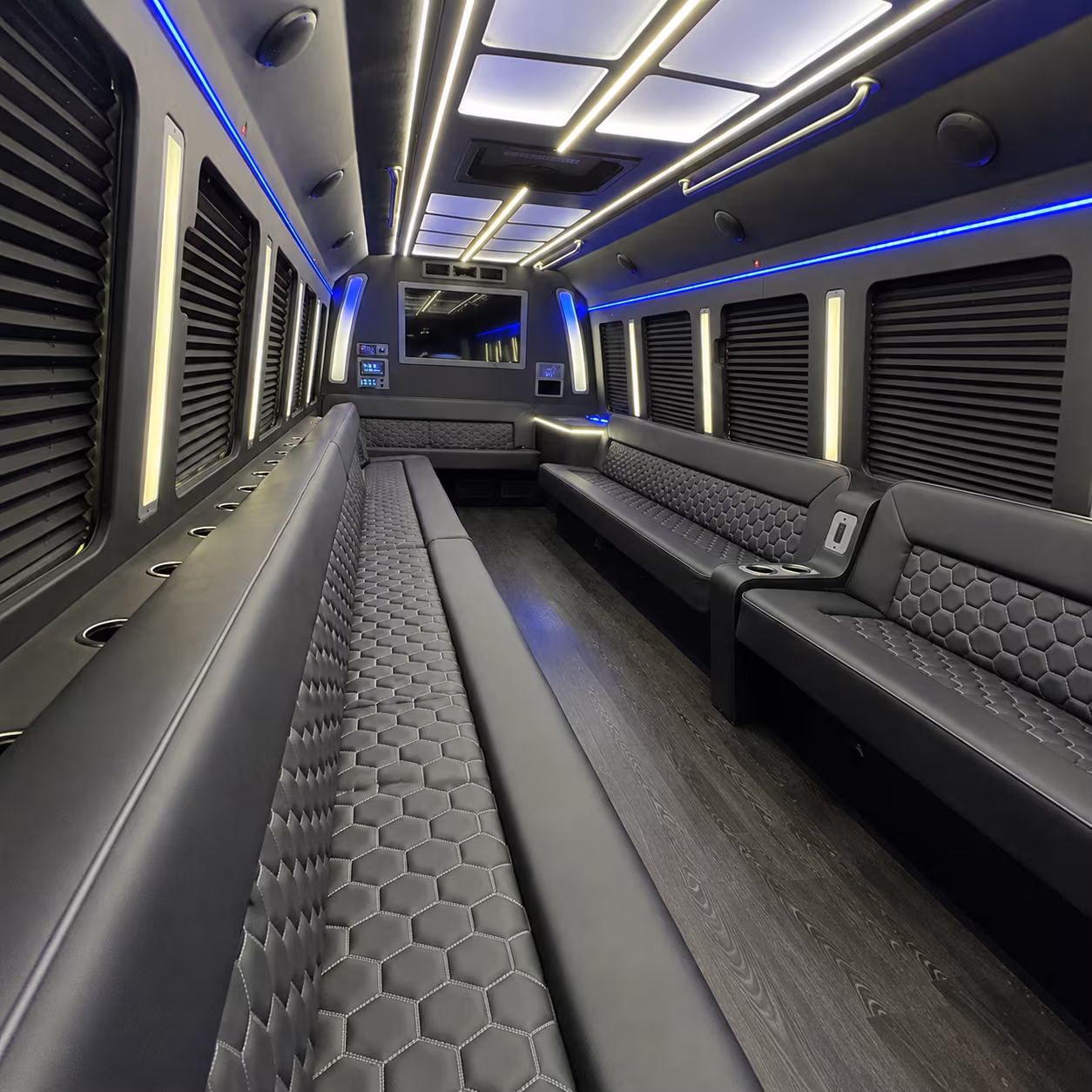 check out what a 15 to 50 passenger party bus brings to your madera prom night