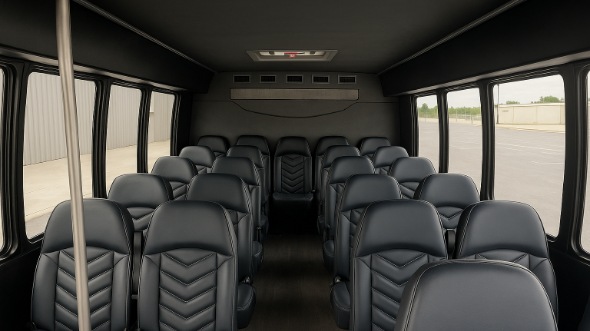 Interior of Charter Bus Company Madera's 30 Passenger Minibus in Madera