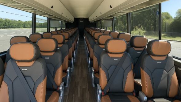 Interior of Charter Bus Company Madera's 54 Passenger Charter Bus in Madera