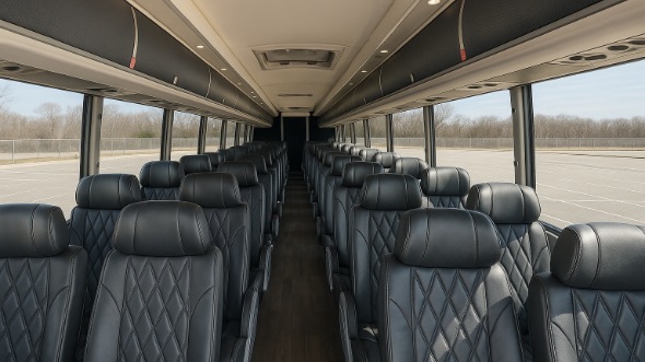 madera 54 passenger charter bus inside