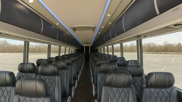 madera 55 passenger charter bus inside