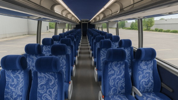 madera 56 passenger charter bus inside
