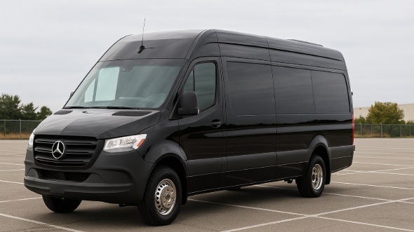 Exterior of Charter Bus Company Madera's Sprinter Van Rental With Driver in Madera